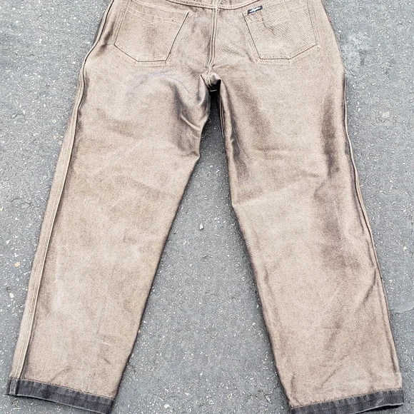 Vintage Karl Kani Jeans Metallic sz 38 Y2K 1990s Reversible Wide Leg Hip Hop Rap